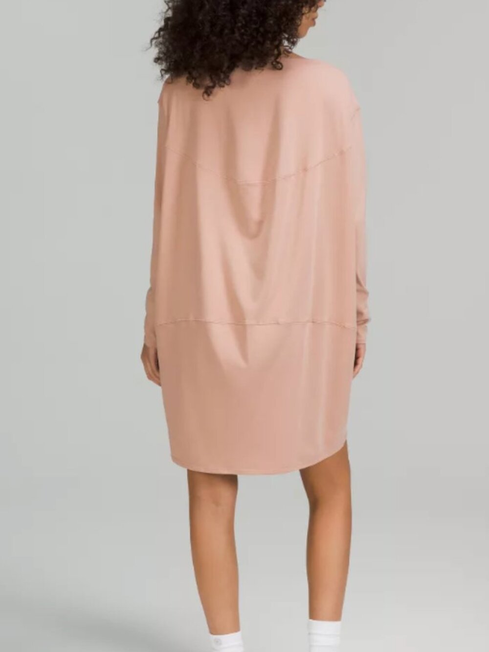Lululemon oversized Back in Action Long Sleeve Dress, nude, sz 4 New but no tag - Picture 3 of 8